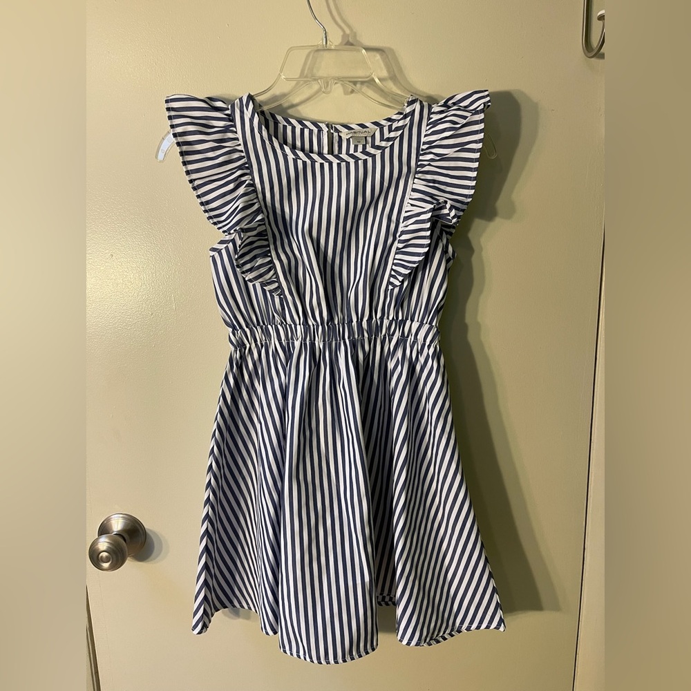 Habitual Navy and White Striped Kids Dress